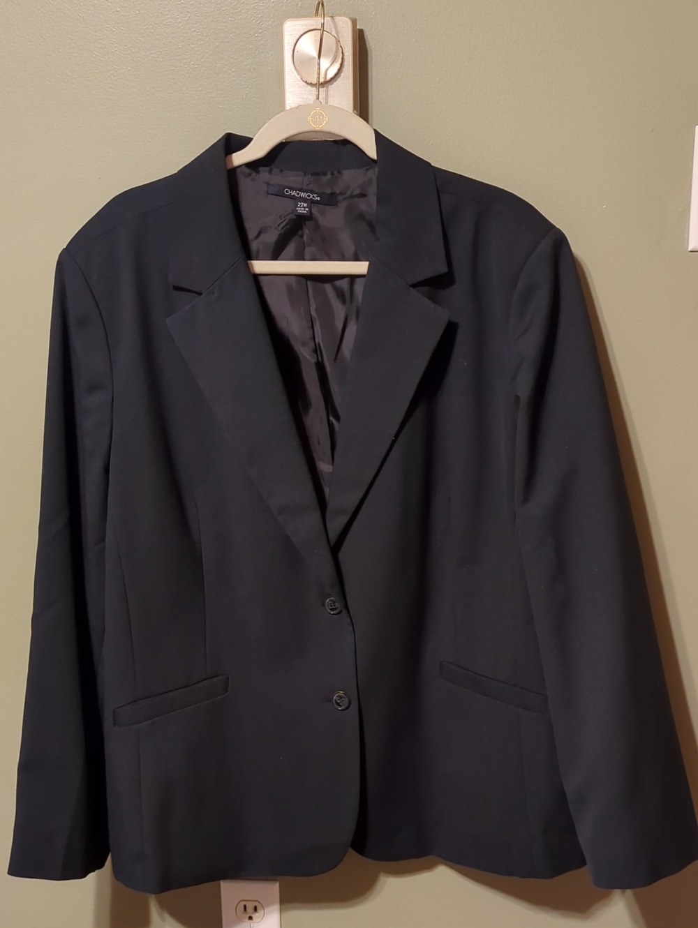 Chadwicks Black Single-Breasted Blazer 22W